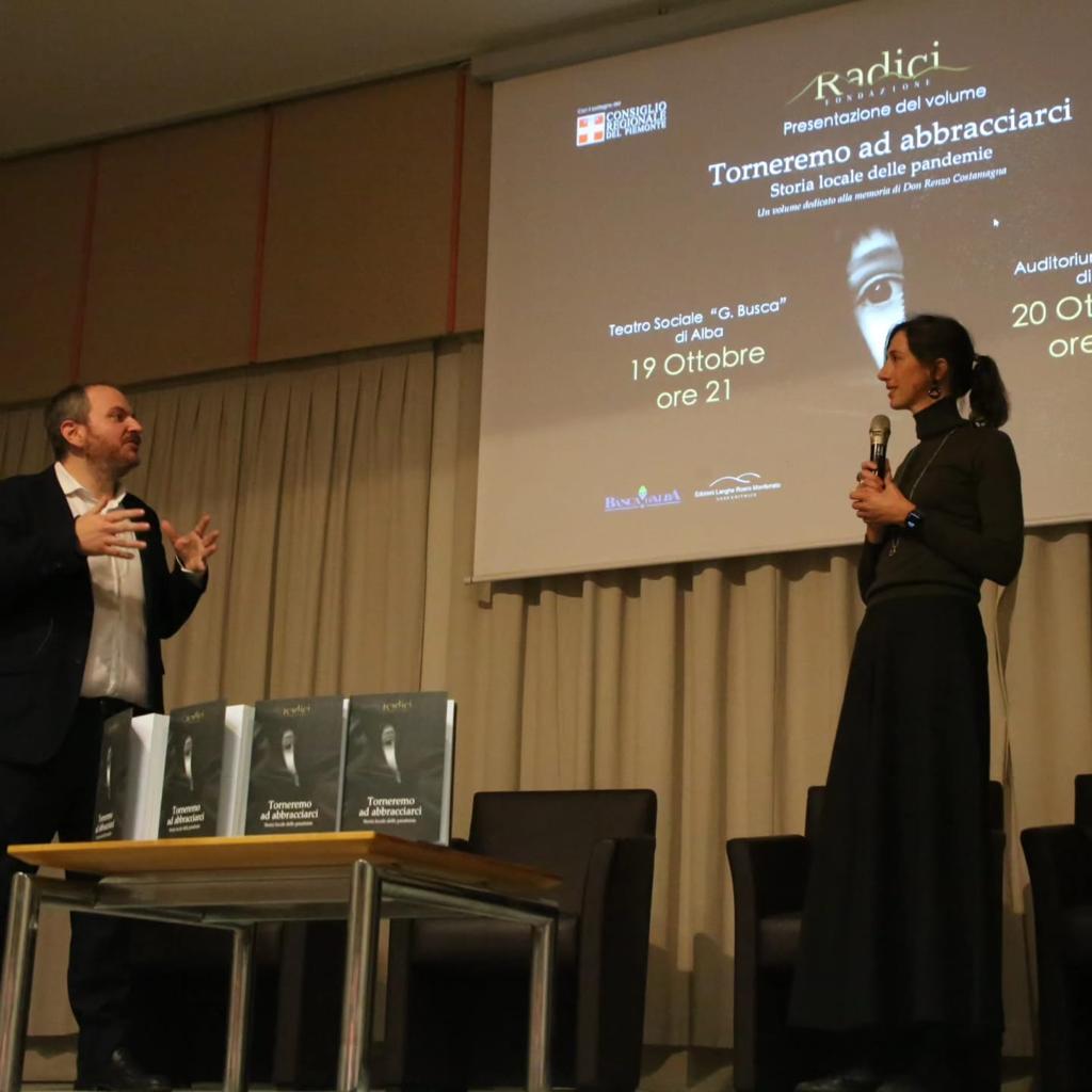 Marcello Pasquero e Renata Gilli alla presentazione del volume "Torneremo ad abbracciarci"